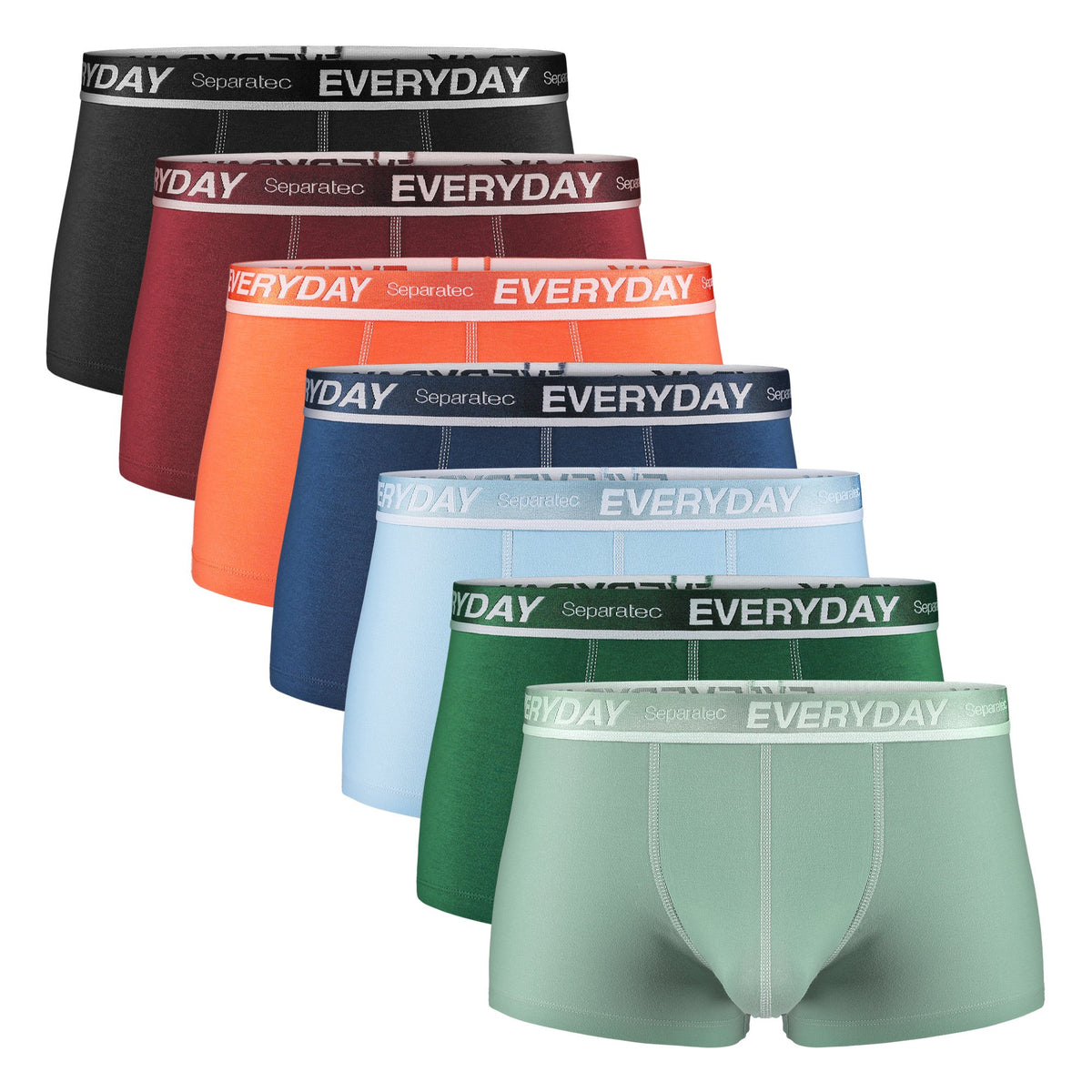 Separatec Dual Pouch  Colorful Cotton Trunks Everyday Logo 7Pack MixedColor